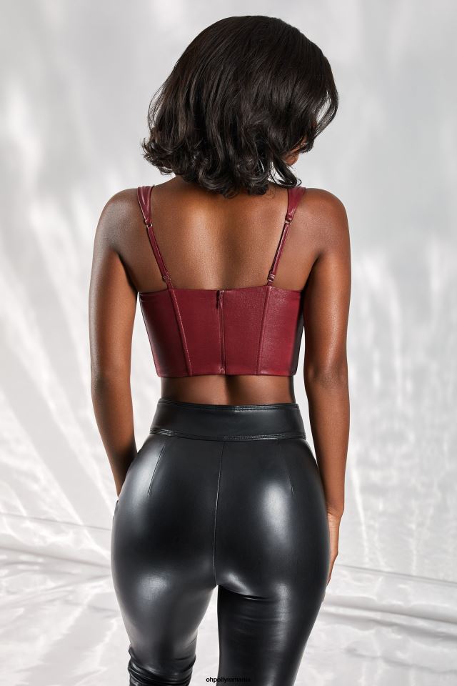 Oh Polly Colectie femei top corset de vis de zi Burgundia 6PJ0L671
