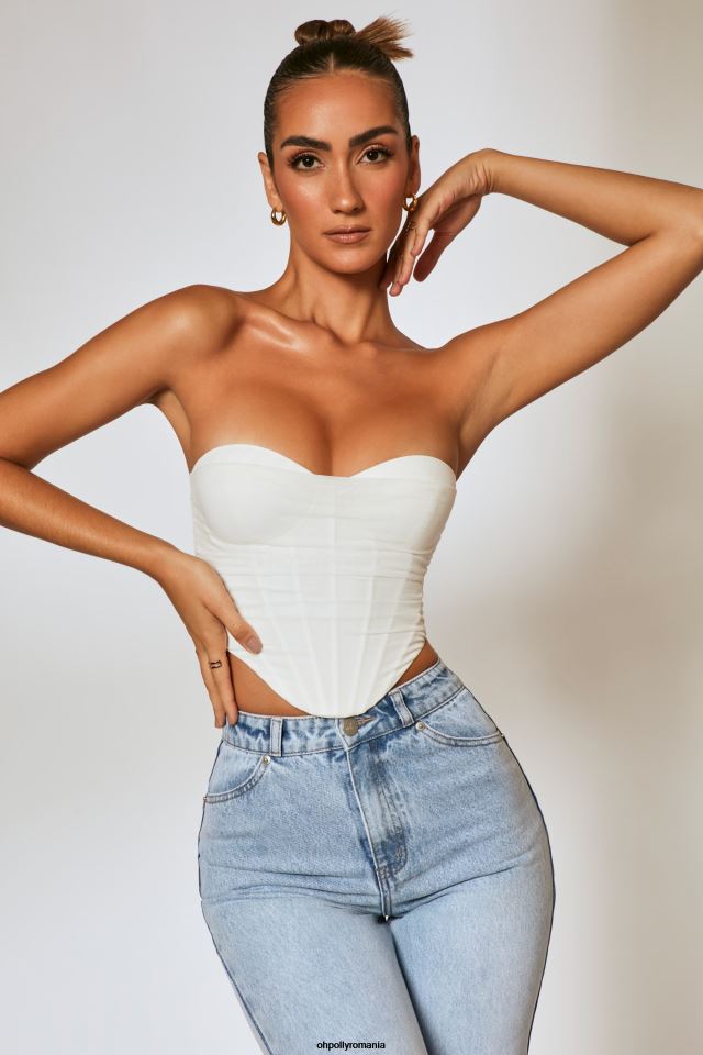 Oh Polly Colectie femei top corset suprapus cu plasă prima impresie fildeş 6PJ0L663