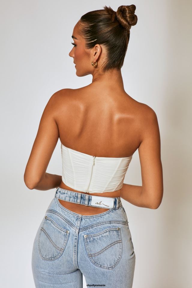 Oh Polly Colectie femei top corset suprapus cu plasă prima impresie fildeş 6PJ0L663