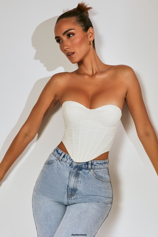 Oh Polly Colectie femei top corset suprapus cu plasă prima impresie fildeş 6PJ0L663