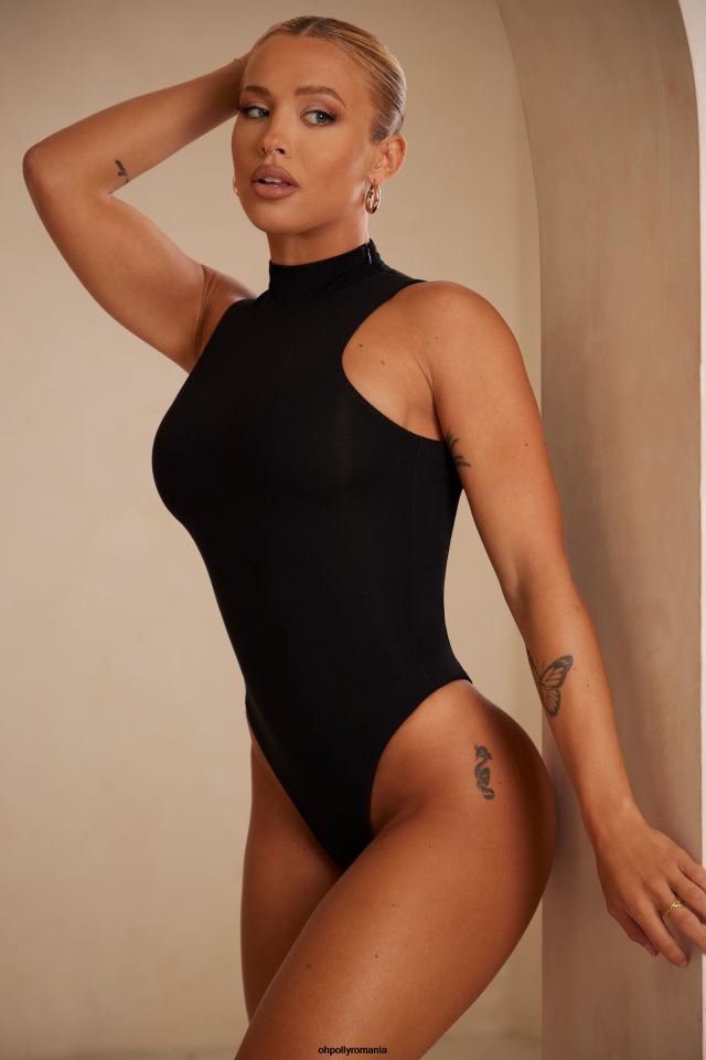 Oh Polly Colectie femei body daynan cu gât înalt negru 6PJ0L715