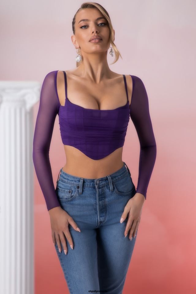 Oh Polly Colectie femei crop top cu mânecă lungă eros violet 6PJ0L683