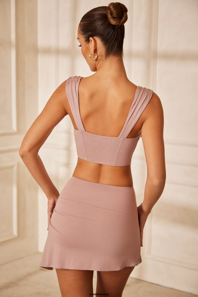Oh Polly Colectie femei crop top principessa cu cordon mov 6PJ0L613