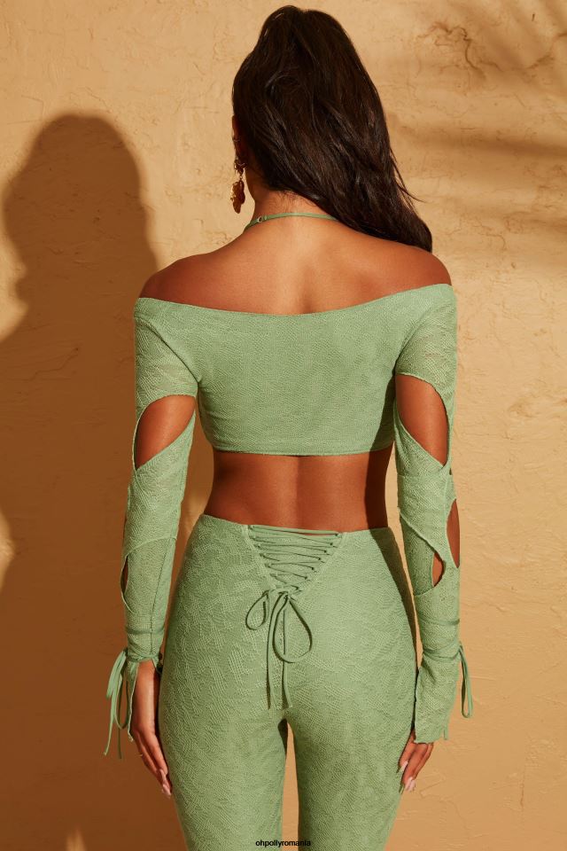 Oh Polly Colectie femei decupat crop top verde 6PJ0L653