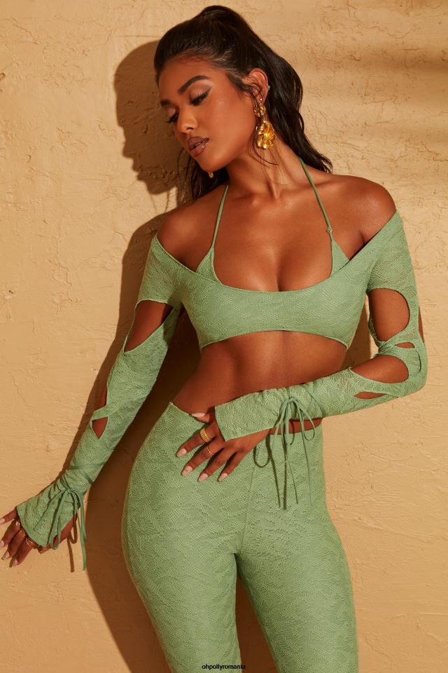 Oh Polly Colectie femei decupat crop top verde 6PJ0L653