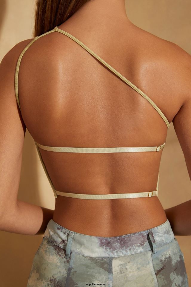 Oh Polly Colectie femei top crop alora cu un umăr, spate deschis salvie 6PJ0L585