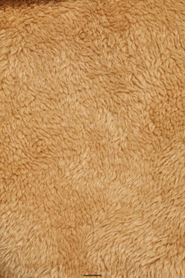 Oh Polly Colectie femei sacou de pluș cu guler supradimensionat decupat bronzat 6PJ0L828