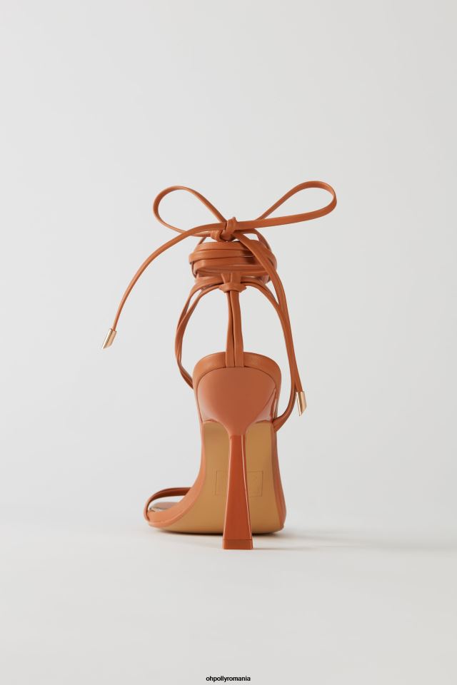 Oh Polly Colectie femei under wraps din piele cu șiret tocuri bronzat 6PJ0L834
