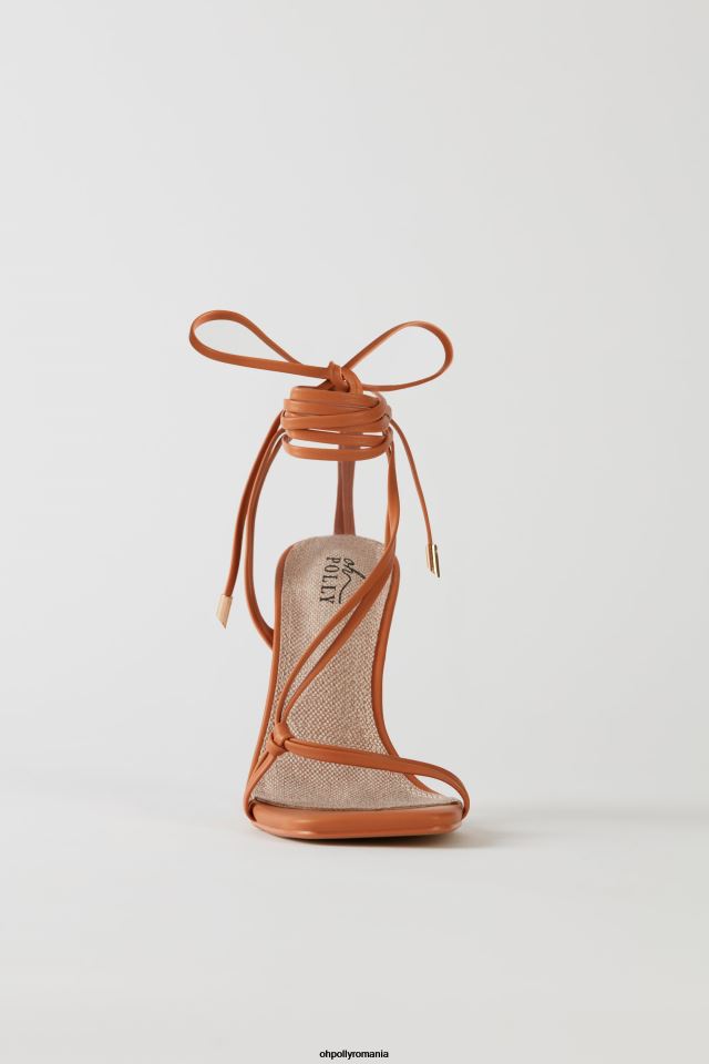 Oh Polly Colectie femei under wraps din piele cu șiret tocuri bronzat 6PJ0L834