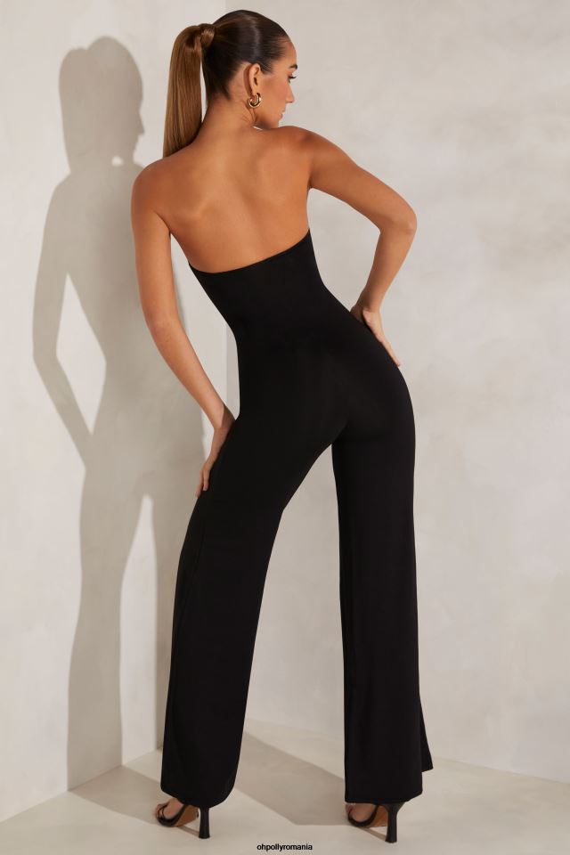 Oh Polly Colectie femei salopetă aaliyah bandeau cu picioare largi negru 6PJ0L794