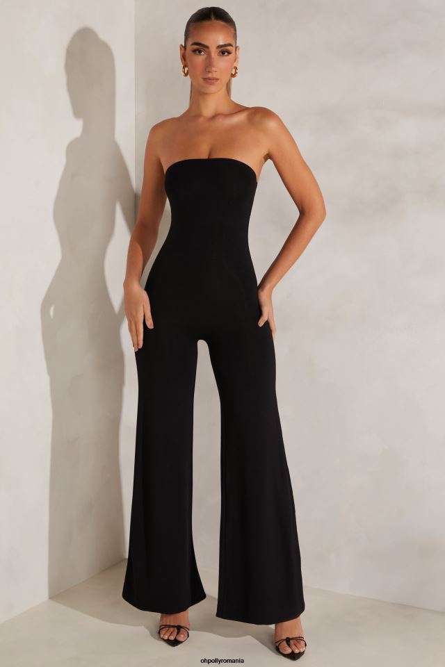 Oh Polly Colectie femei salopetă aaliyah bandeau cu picioare largi negru 6PJ0L794