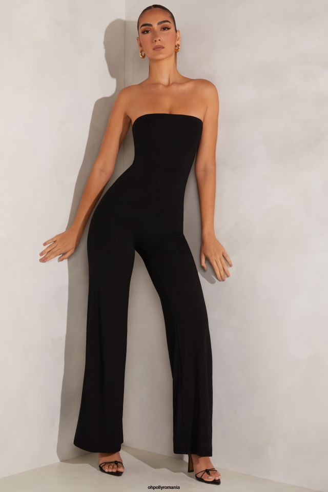 Oh Polly Colectie femei salopetă aaliyah bandeau cu picioare largi negru 6PJ0L794