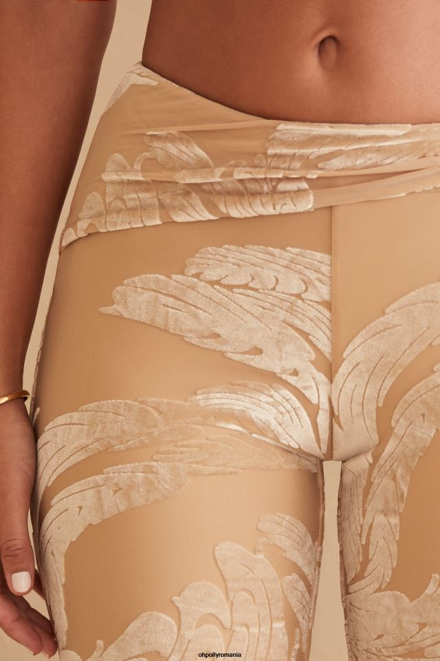 Oh Polly fund femei pantaloni bootleg defne ring detail imprimeu bej 6PJ0L832