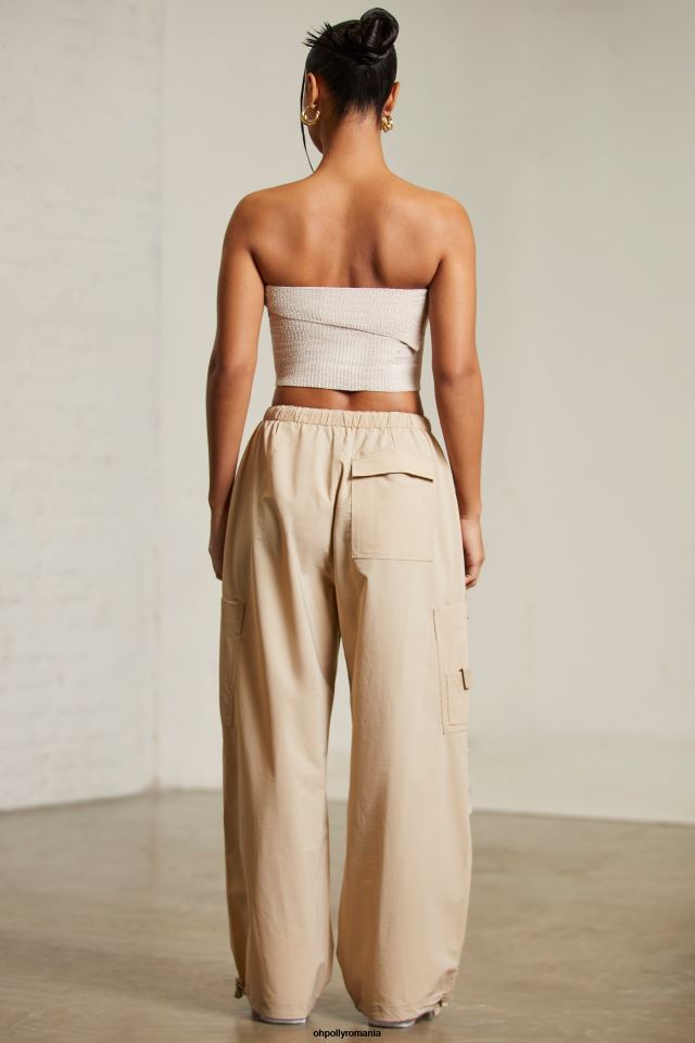 Oh Polly fund femei pantaloni cargo rori cu picioare largi bej 6PJ0L793