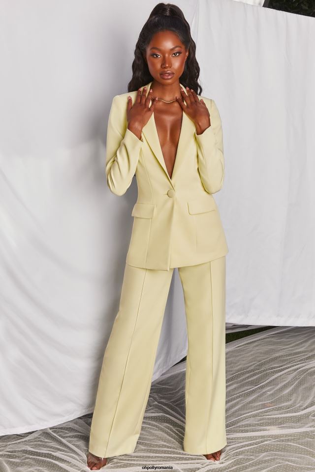 Oh Polly fund femei pantaloni largi power house galben 6PJ0L823