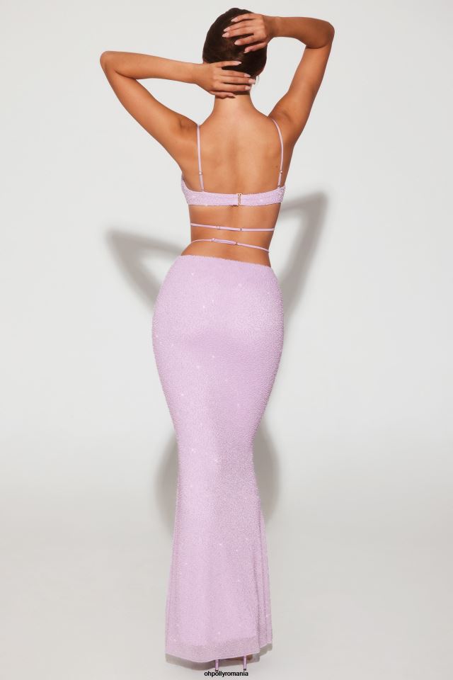 Oh Polly fusta femei fusta maxi cu bretele impodobita sardinia liliac 6PJ0L733