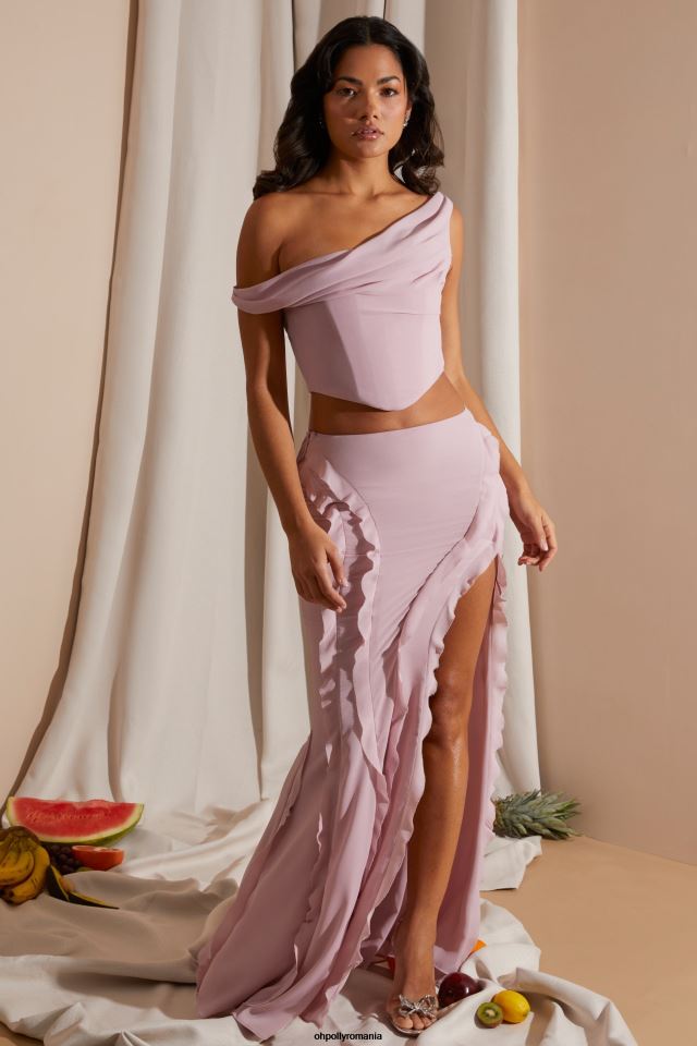 Oh Polly fusta femei fusta maxi lucia cu talie mijlocie cu volane fard de obraz 6PJ0L753