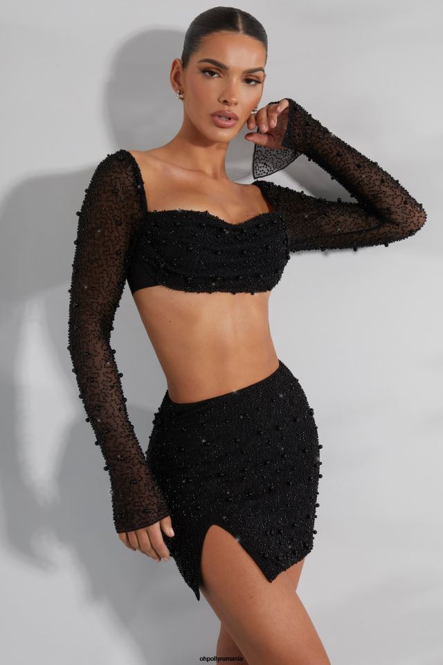Oh Polly fusta femei fustă mini cu talie înaltă belle 'le negru 6PJ0L750