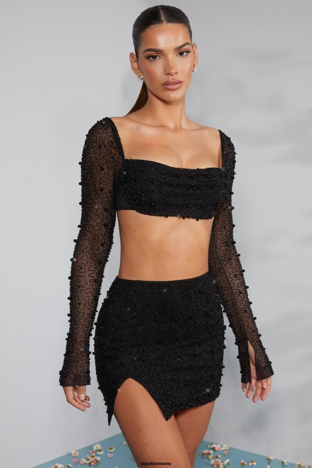 Oh Polly fusta femei fustă mini cu talie înaltă belle 'le negru 6PJ0L750