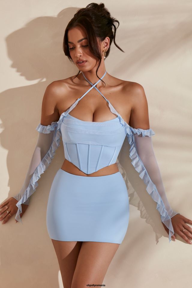 Oh Polly fusta femei fustă mini kesara micro albastru deschis 6PJ0L815