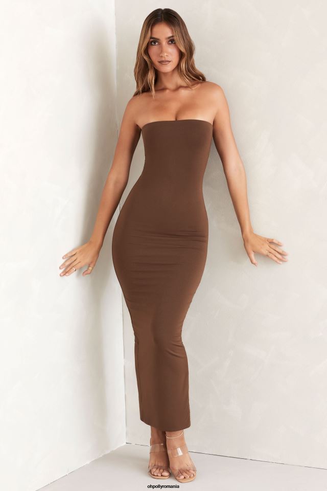Oh Polly rochie femei rochie maxi bandeau kali maro 6PJ0L296