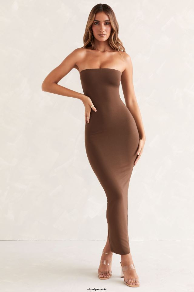 Oh Polly rochie femei rochie maxi bandeau kali maro 6PJ0L296