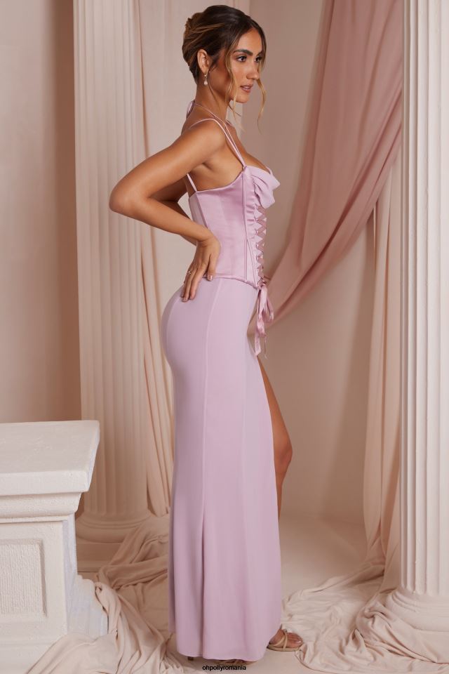 Oh Polly rochie femei rochie maxi corset cu dantela coralie roz praf 6PJ0L251