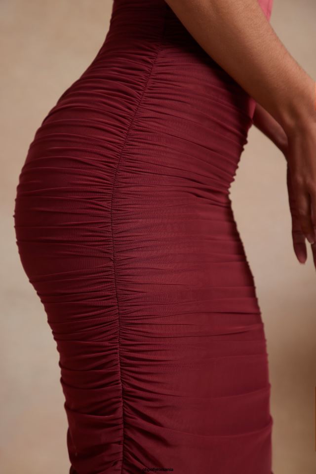 Oh Polly rochie femei rochie maxi cu corset cu volan cecily pe umăr roșu 6PJ0L280