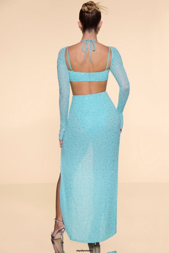 Oh Polly rochie femei rochie maxi cu decolteu capul impodobit champel acva 6PJ0L65