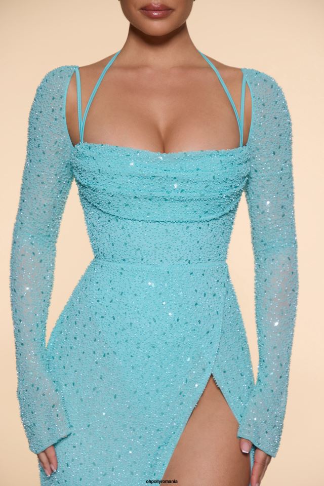 Oh Polly rochie femei rochie maxi cu decolteu capul impodobit champel acva 6PJ0L65
