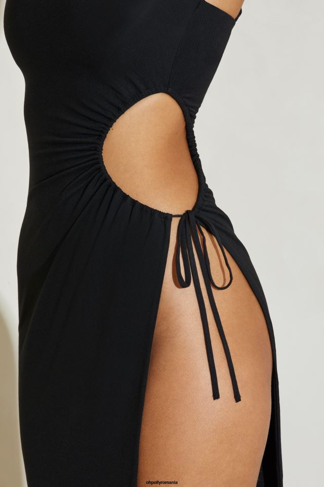 Oh Polly rochie femei rochie maxi cu decupaje asimetrice zuri negru 6PJ0L381