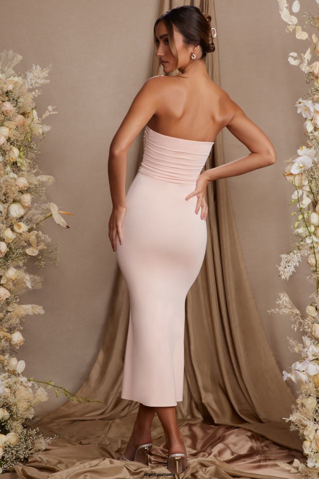 Oh Polly rochie femei rochie maxi dulcinea fara bretele pe coapsa fard de obraz 6PJ0L92