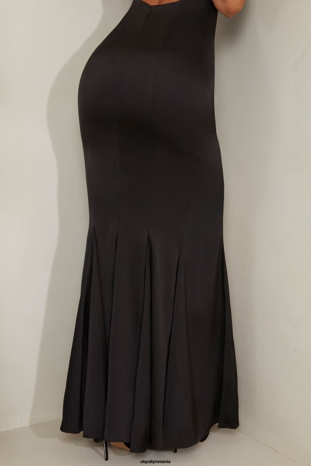 Oh Polly rochie femei rochie maxi flavia decupata coada de peste negru 6PJ0L216