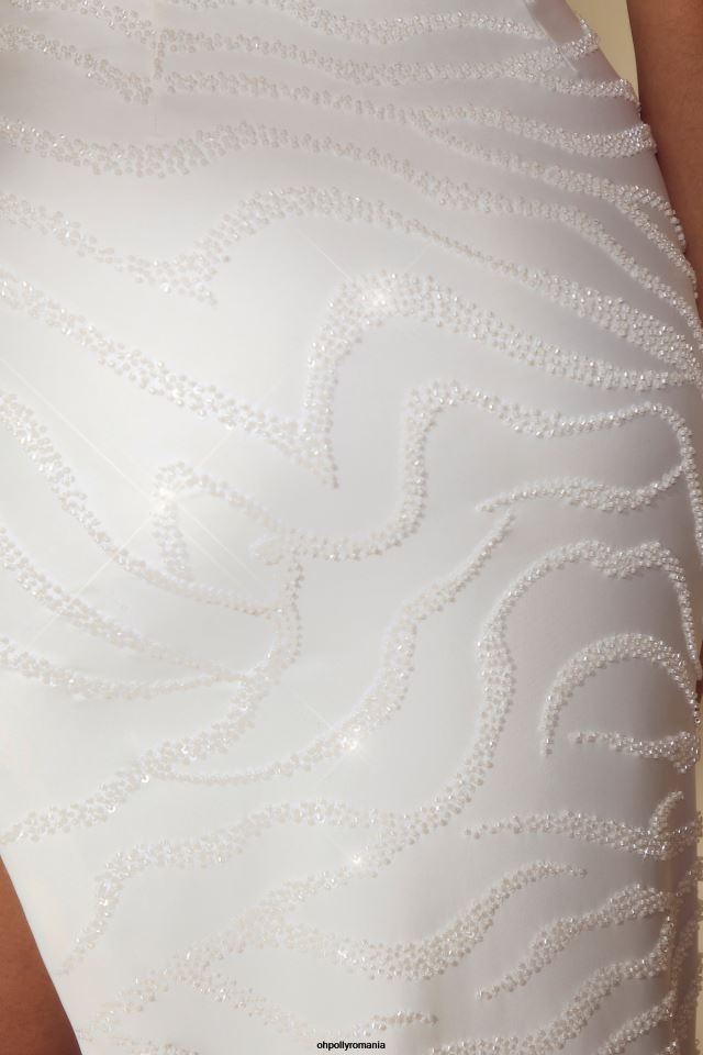 Oh Polly rochie femei rochie maxi seren cu o singură mânecă decupată aproape alb 6PJ0L54