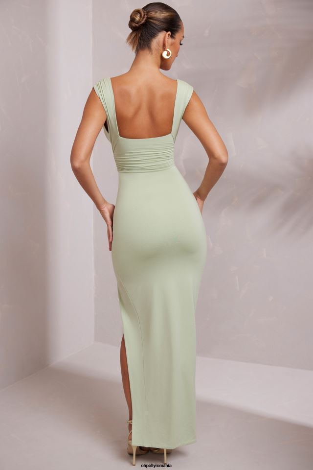 Oh Polly rochie femei rochie maxi sloane cu decolteu adânc, cu despicare înaltă salvie 6PJ0L221