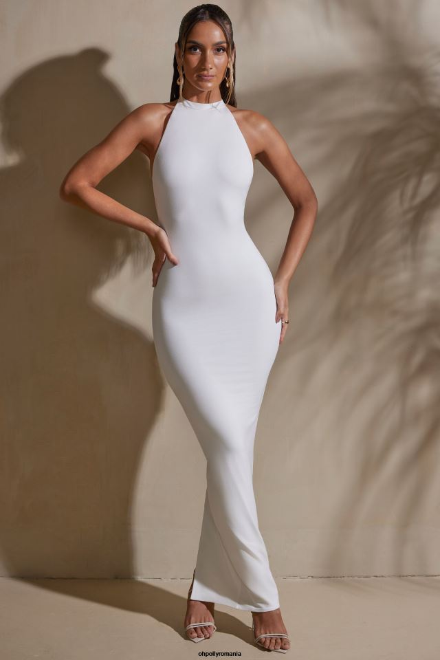 Oh Polly rochie femei rochie maxi tandi cu decolteu cu spate jos alb 6PJ0L206