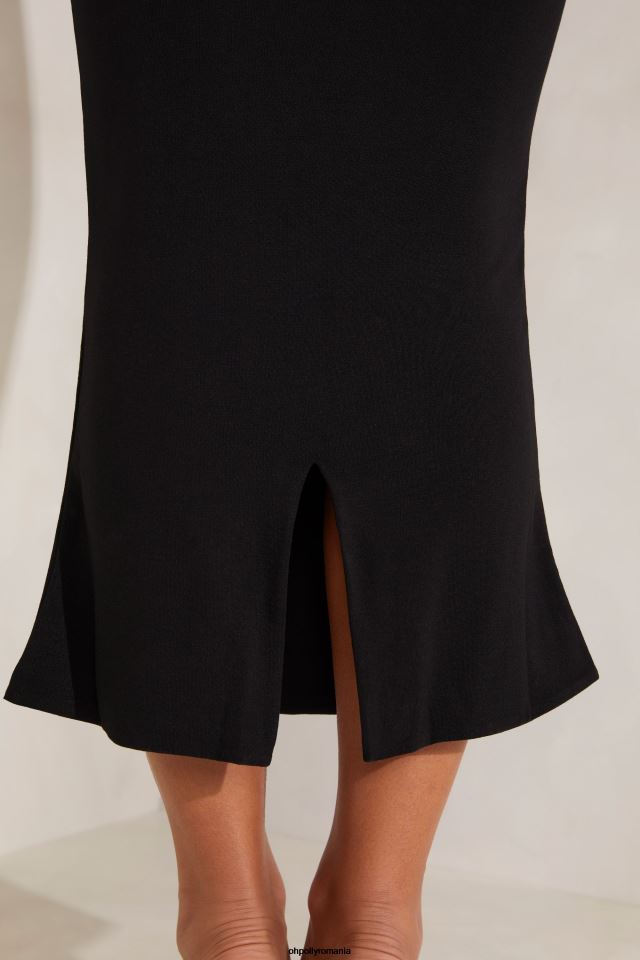 Oh Polly rochie femei rochie midi ainslee cu decolteu pătrat negru 6PJ0L116