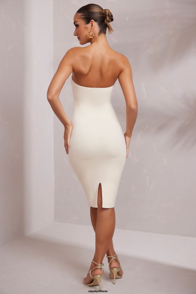 Oh Polly rochie femei rochie midi bandeau bronte fildeş 6PJ0L209