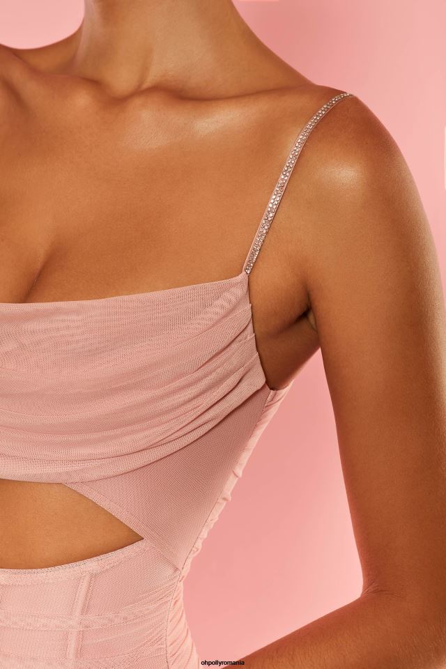 Oh Polly rochie femei rochie midi cu decupaj cu bretele împodobite corsica Trandafir 6PJ0L177