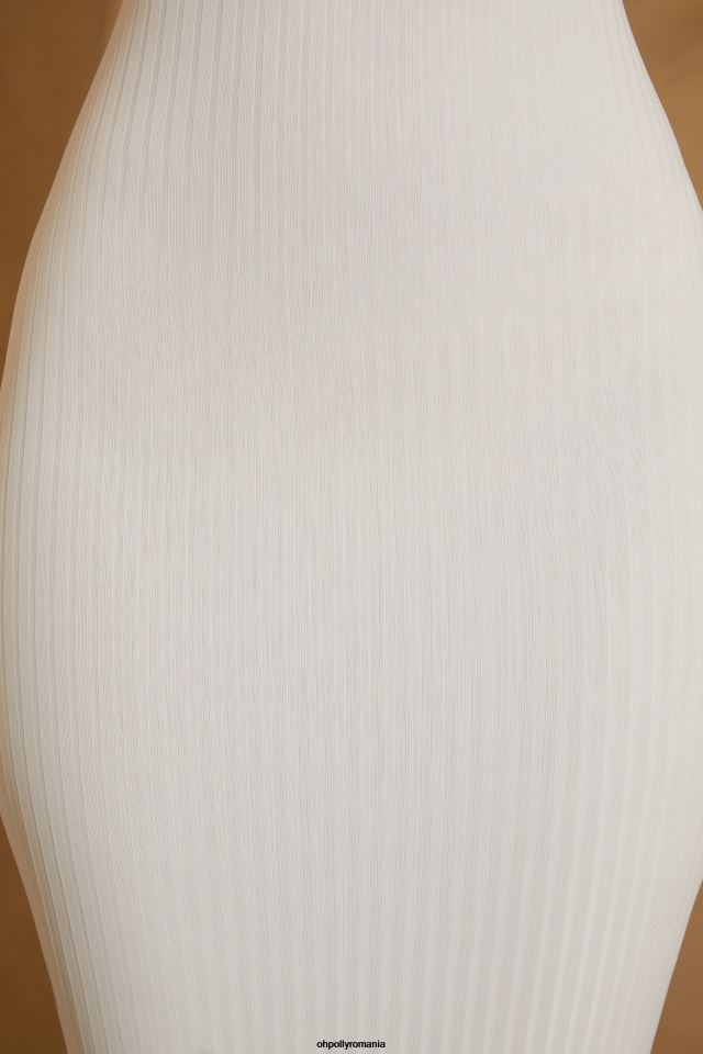 Oh Polly rochie femei rochie midi cu nervuri tayah racer gât alb 6PJ0L234