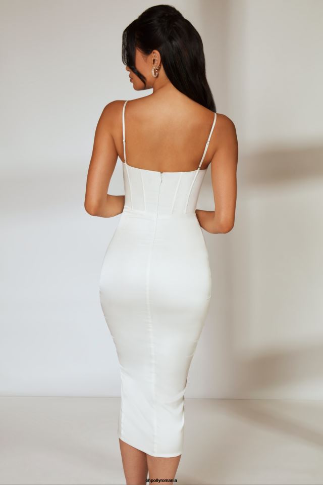 Oh Polly rochie femei tandrețe fustă drapată corset rochie midi fildeş 6PJ0L386