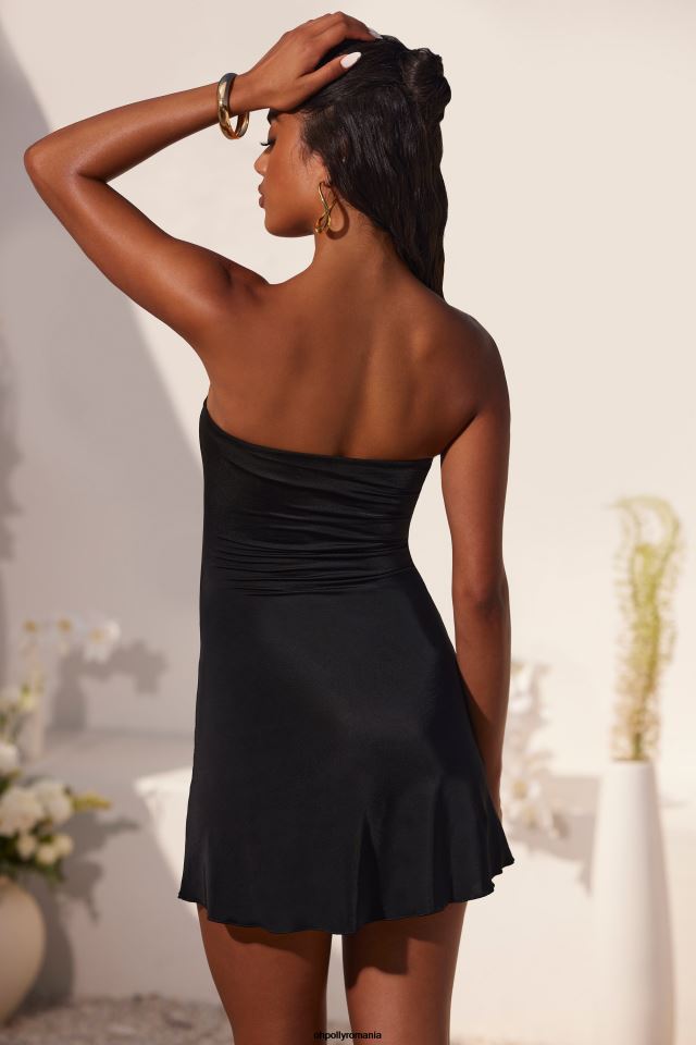 Oh Polly rochie femei Rochie mini cu desfășurare tip bandeau girasol negru 6PJ0L22