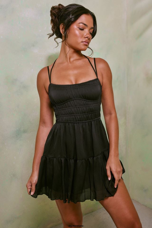 Oh Polly rochie femei clelia rochie mini cu corset încitat negru 6PJ0L33