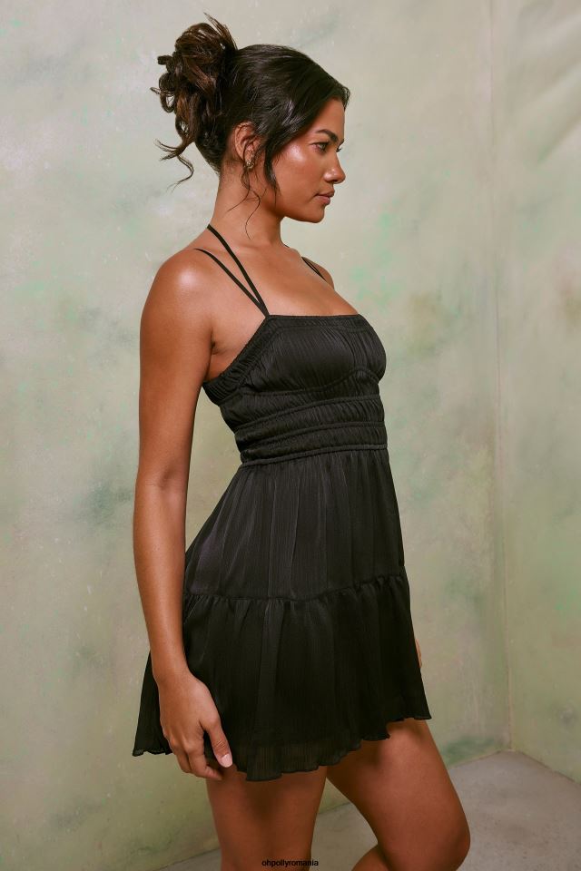 Oh Polly rochie femei clelia rochie mini cu corset încitat negru 6PJ0L33