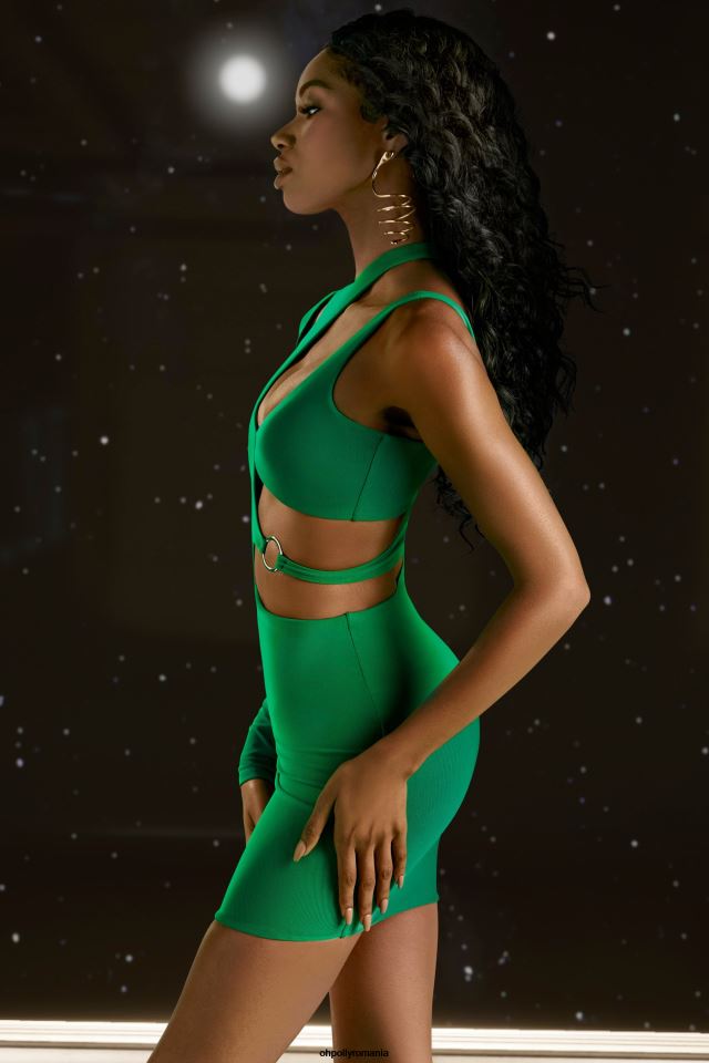 Oh Polly rochie femei intreaba despre mine rochie mini cu decupaj asimetric verde 6PJ0L402