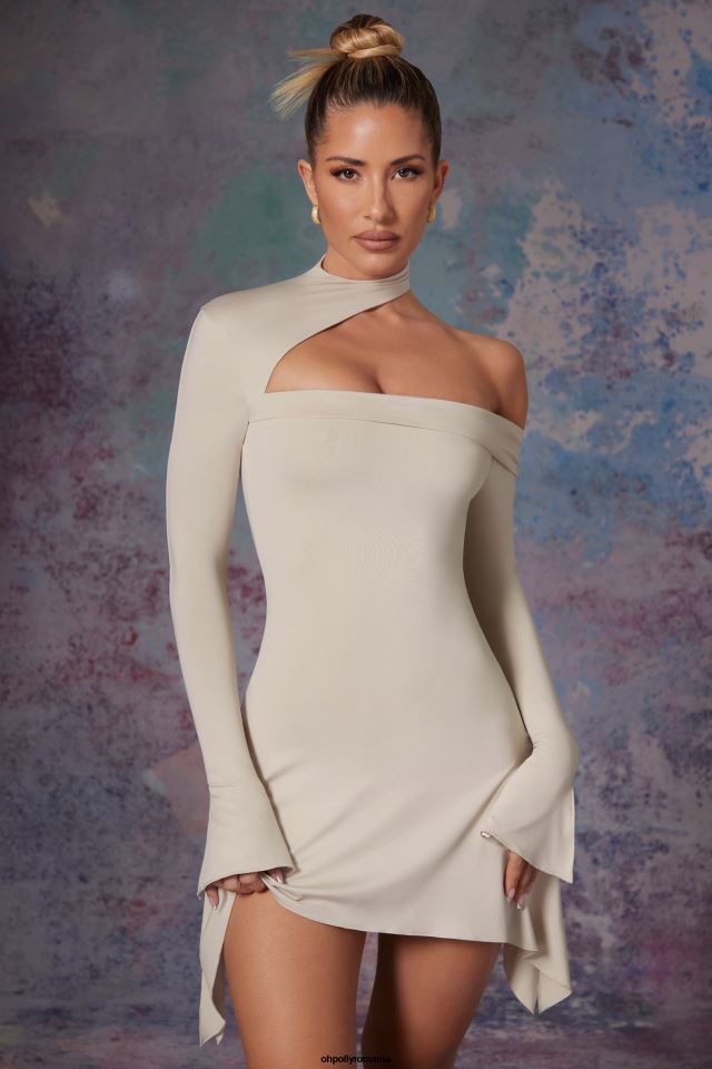 Oh Polly rochie femei rochie mini asimetrică cu gât înalt katya piatră 6PJ0L283