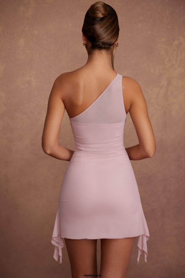 Oh Polly rochie femei rochie mini asimetrică liliana cu o singură mânecă mov 6PJ0L269