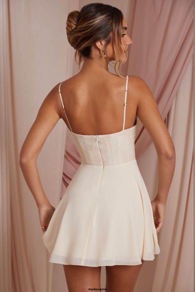 Oh Polly rochie femei rochie mini corset din dantela elodie fildeş 6PJ0L257