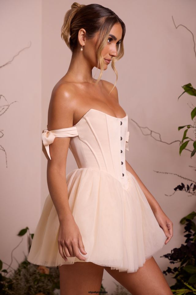 Oh Polly rochie femei rochie mini cu fusta din tul reine cu umeri fildeş 6PJ0L261