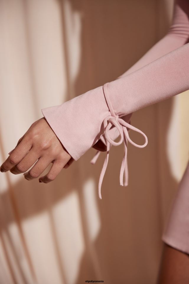 Oh Polly rochie femei rochie mini cu mânecă lungă amryn cu decolteu inimă roz 6PJ0L207